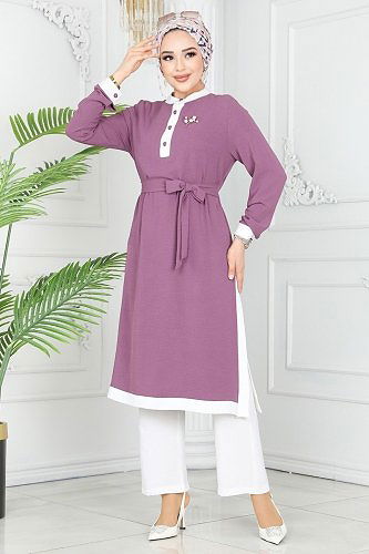 moda selvim Combine 2488SL432 Dark Lilac&Ecru - Thumbnail