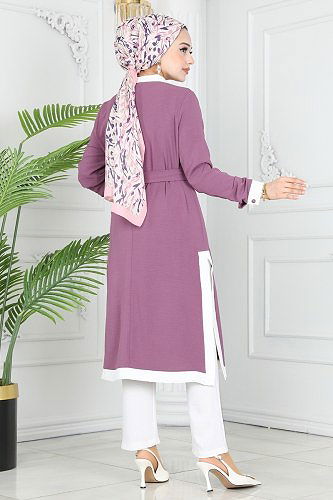 moda selvim 2488SL432 ليلكي غامق&السكري طقم - Thumbnail