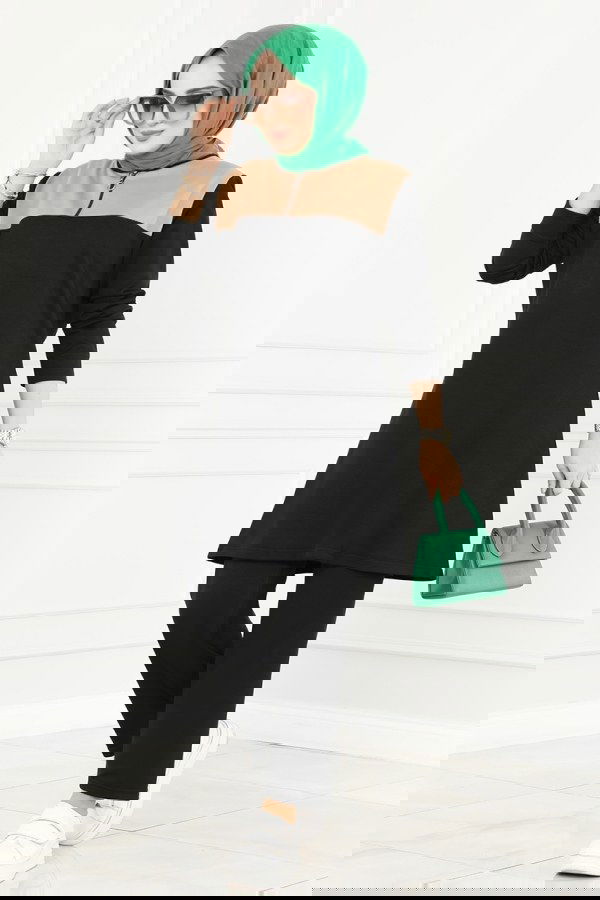 Modaselvim خصم صافٍ20%+20% في سلة التسوق 3001ASY563 اسود & بيج طقم