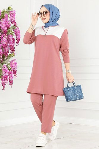 moda selvim 3001ASY563 الزهري طقم - Thumbnail