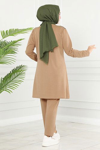 moda selvim 3001ASY563 بيج طقم - Thumbnail