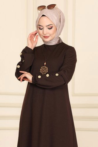 moda selvim 3002YNS793 البني طقم - Thumbnail