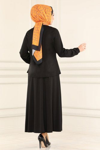 moda selvim 3004YNS793 اسود طقم - Thumbnail