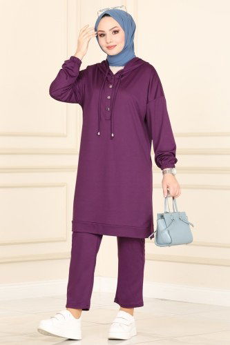 moda selvim 3005YNS793 ارجواني طقم - Thumbnail