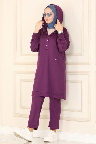 moda selvim 3005YNS793 ارجواني طقم - Thumbnail