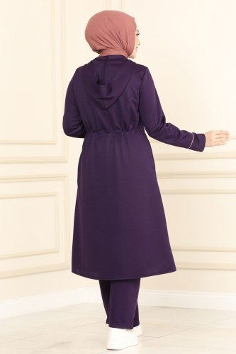 moda selvim 3046HN218 بنفسجي طقم - Thumbnail