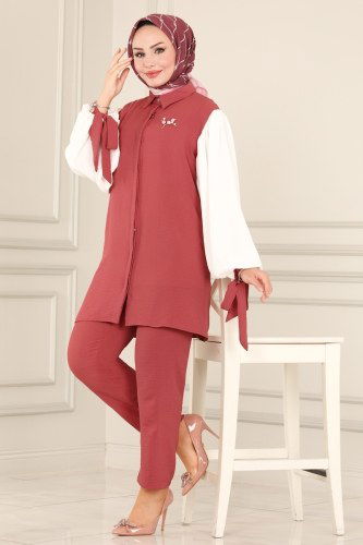 moda selvim 395ASM762 الزهري طقم - Thumbnail