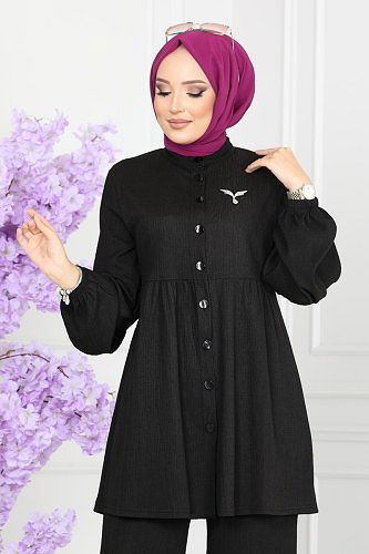 moda selvim 4005YNS793 اسود طقم - Thumbnail