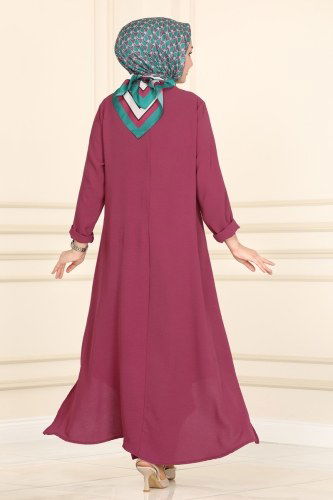 moda selvim 402ASM762 الزهري غامق طقم - Thumbnail