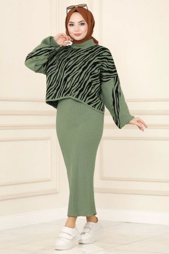moda selvim Combine 412MT581 Mint&Black - Thumbnail