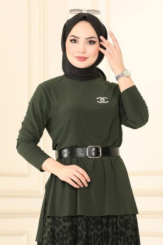 moda selvim Combine 4133AF356 Khaki - Thumbnail