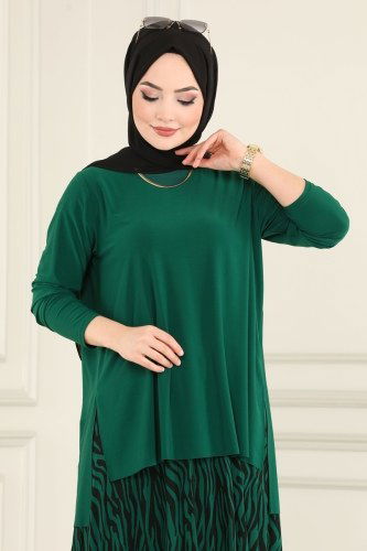 moda selvim 4137AF356 الزيتي طقم - Thumbnail