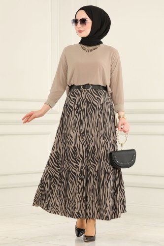moda selvim 4137AF356 Mink طقم - Thumbnail