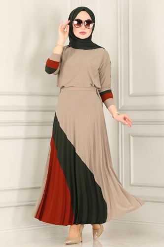 moda selvim 4145AF356 Mink طقم - Thumbnail