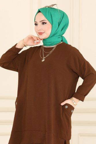 moda selvim Combine 4170AF356 Brown - Thumbnail