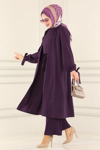 moda selvim Combine 4178-1AH193 Purple - Thumbnail