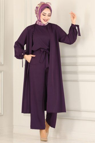 moda selvim Combine 4178-1AH193 Purple - Thumbnail