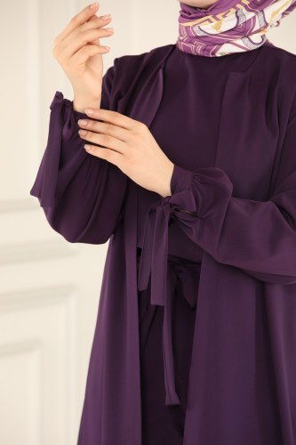 moda selvim Combine 4178-1AH193 Purple - Thumbnail