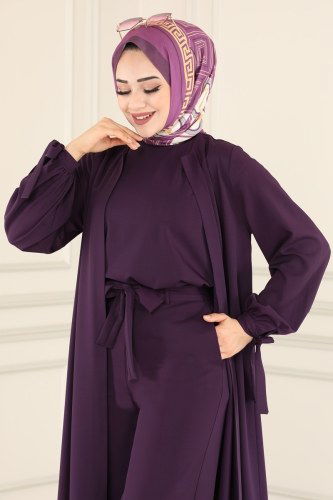 moda selvim Combine 4178-1AH193 Purple - Thumbnail