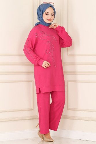 moda selvim 4366ASM762 فوشي طقم - Thumbnail