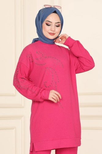 moda selvim 4366ASM762 فوشي طقم - Thumbnail
