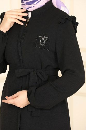 moda selvim 4576MU795 اسود طقم - Thumbnail