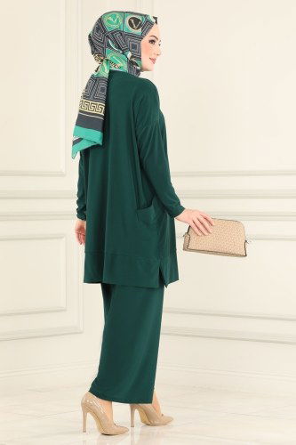 moda selvim 5015AF356 الزيتي طقم - Thumbnail