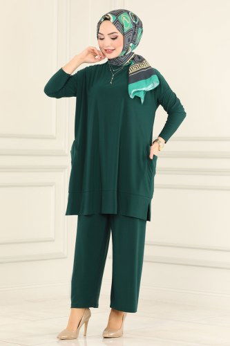 moda selvim 5015AF356 الزيتي طقم - Thumbnail