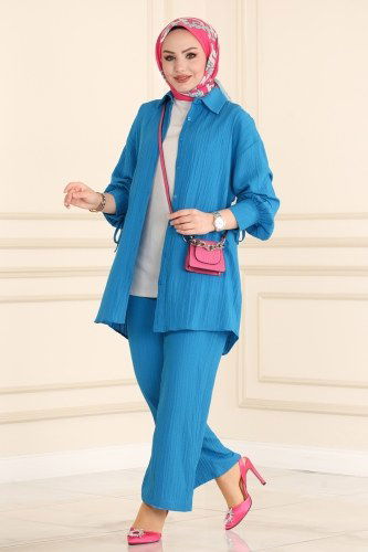 moda selvim 5155NWF762 سماوي طقم - Thumbnail