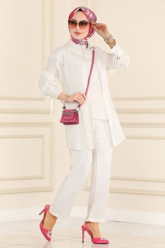 moda selvim Combine 5155NWF762 Ecru - Thumbnail