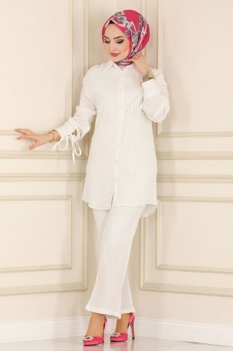 moda selvim Combine 5155NWF762 Ecru - Thumbnail