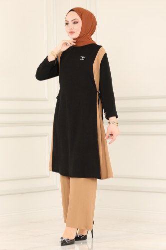 moda selvim Combine 5158AL357 Black&Latte - Thumbnail