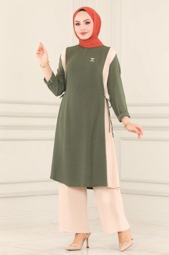 moda selvim 5158AL357 لون هاكي مع فيزيون طقم - Thumbnail