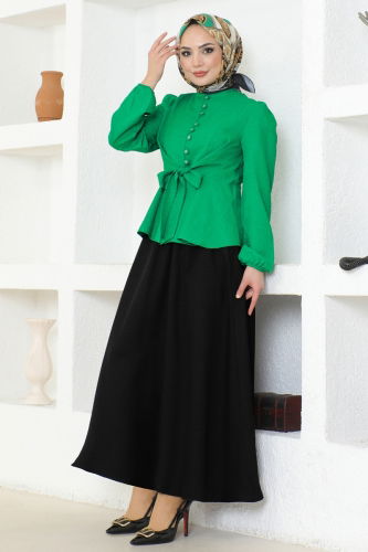 moda selvim Combine 5196AL357 Green&Black - Thumbnail