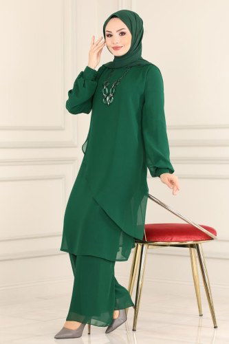moda selvim 5401AB368 الزيتي طقم - Thumbnail