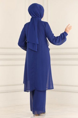 moda selvim 5401AB368 ازرق طقم - Thumbnail