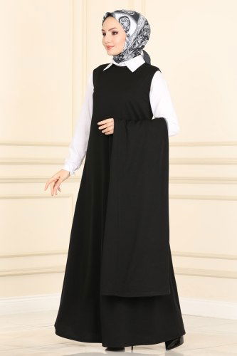 moda selvim 5441AB368 اسود وفضي طقم - Thumbnail