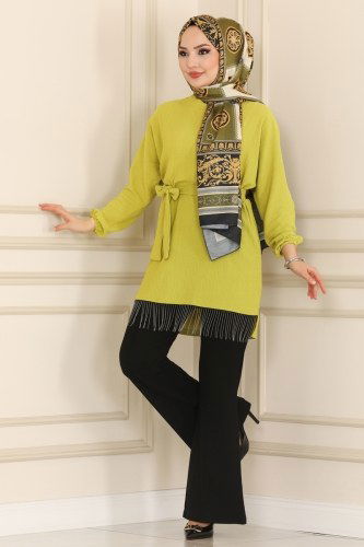 moda selvim 5565AYD574 أسود و فسفوري طقم - Thumbnail