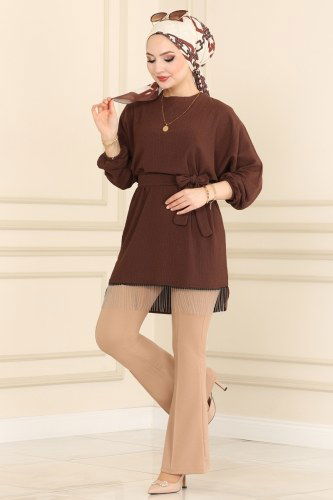 moda selvim 5565AYD574 براون والرؤية طقم - Thumbnail