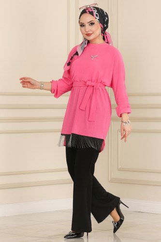 moda selvim Combine 5565AYD574 Fuchsia&Black - Thumbnail