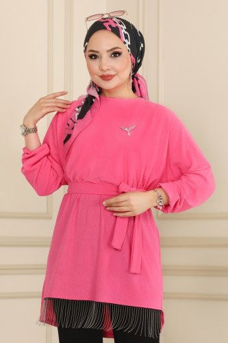 moda selvim Combine 5565AYD574 Fuchsia&Black - Thumbnail