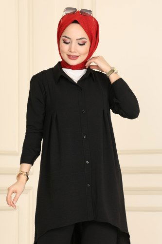 moda selvim 5583AYD574 اسود طقم - Thumbnail