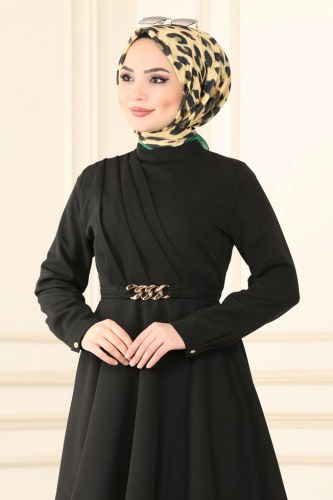 moda selvim 5860BSK463 اسود طقم - Thumbnail