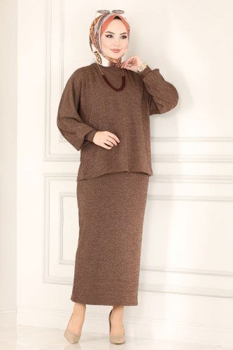 moda selvim 6012MRT754 فيزيون غامق طقم - Thumbnail