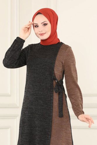 moda selvim 6013MRT754 لون أسود مع فيزيون طقم - Thumbnail
