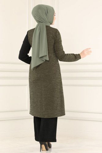 moda selvim Combine 6013MRT754 Khaki&Black - Thumbnail
