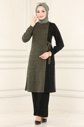 moda selvim Combine 6013MRT754 Khaki&Black - Thumbnail