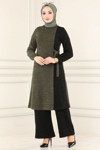 moda selvim Combine 6013MRT754 Khaki&Black - Thumbnail