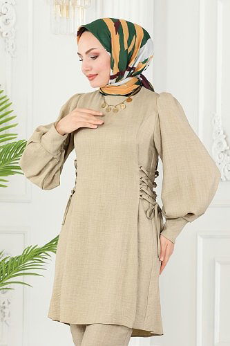 moda selvim 6104BSK463 قمحي طقم - Thumbnail