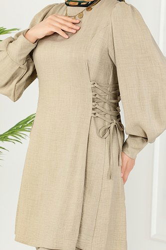 moda selvim 6104BSK463 قمحي طقم - Thumbnail